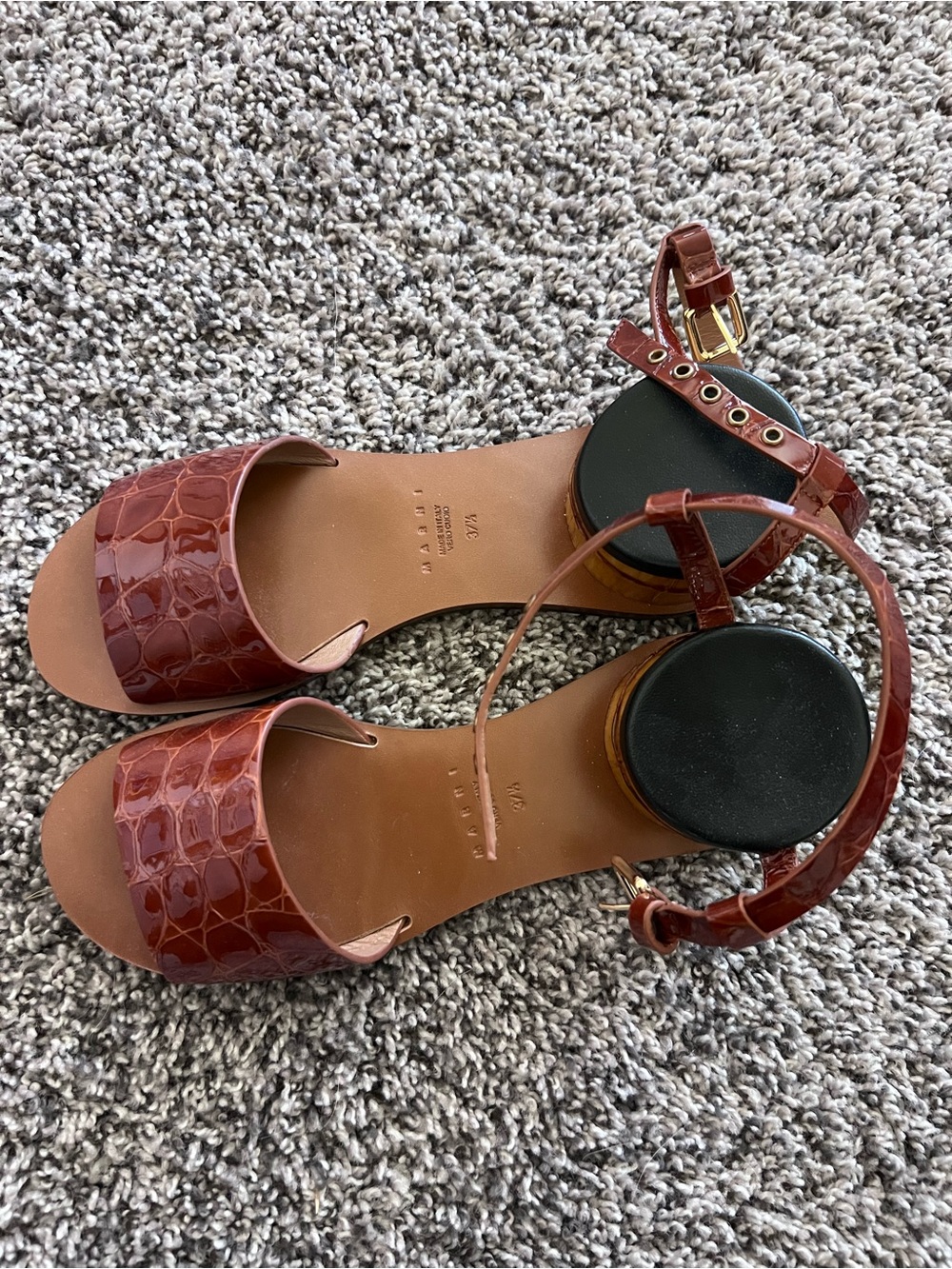 Marni Bamboo Effect Heel Sandals - Picture 1 of 3